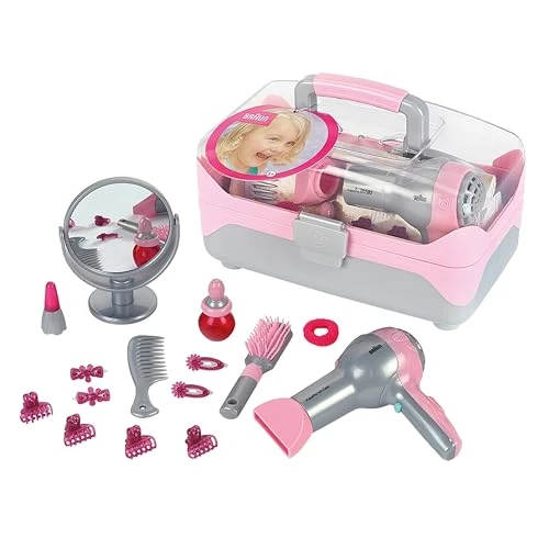 Offerta a tempo: Theo Klein 5862 Valigetta del Parrucchiere Braun, con asciugacapelli a batterie, Numerosi Accessori per Acconciature e Styling, Giocattolo per Bambini a Partire dai Tre Anni di età - 27% da 34.99 € a 25.67 €