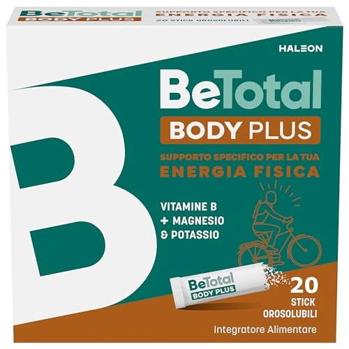Offerta a tempo: Be-Total Body Plus, Integratore Alimentare a base di vitamine del gruppo B, con Magnesio e Potassio contro stanchezza e debolezza muscolare, 20 Bustine - 45% da 19.90 € a 10.99 €