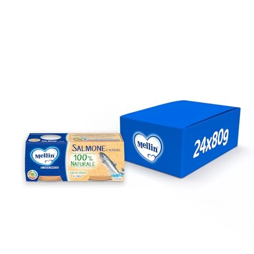 Offerta a tempo: Mellin Omogeneizzato Salmone e Verdure, 24 Vasetti da 80 g — 13% da 17,29 € a 14,99 €