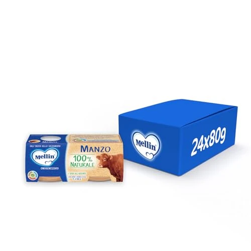 Mellin 100% Natural Beef Omogenated - 24 x 80g Jars