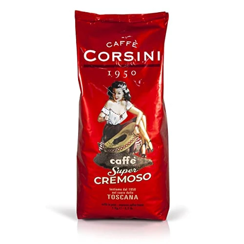 Offerta a tempo: Caffè Corsini - Caffè in Grani Super Cremoso, Caffè Espresso dal Gusto Forte e Cremoso, 1 Kg - 19% da 20.40 € a 16.58 €