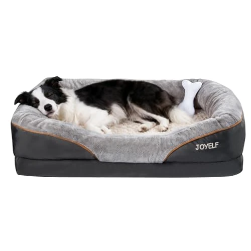 Limited offer: JOYELF Large Memory Foam Dog Bed, Orthopedic Dog Bed & Sofa with Removable Washable Cover and Squeaker Toy as Gift from 69.97 EUR to 47.58 EUR (save 32%)