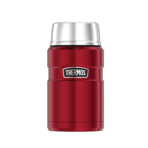 Thermos Stainless King Récipient alimentaire isotherme en acier inoxydable, Acier inoxydable, framboise, 0,71 Liter