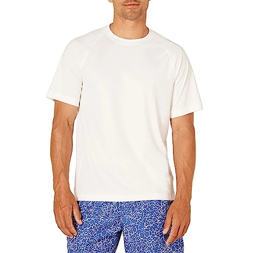 Amazon Essentials T-shirt De Bain UPF 50 À Séchage Rapide, Manches Courtes Et Coupe Ajustée Homme, Blanc, XXL