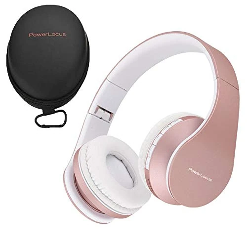 Offerta a tempo: PowerLocus Cuffie Bluetooth Senza Fili Over-Ear Cuffie Stereo Pieghevoli Auricolari, Wireless Cuffie Riduzione del Rumore con Microfono per iPhone, Samsung, LG, iPad, PC, iPod (Oro Rosa) - 0.00% da 22.99 € a 22.99 €
