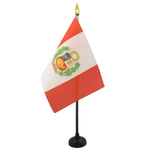 Tijdelijke aanbieding: AZ FLAG Peru Table Vlag 15x10 cm - Peruvian Desk Vlag 15 x 10 cm - gouden speerblad van 8.02 € naar 8.02 € (0.00% korting)