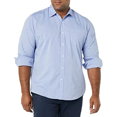 Offre limitée : Amazon Essentials Chemise en Popeline à Manches Longues, Style Décontracté, Coupe Standard Homme, Bleu Français, XXL de 22.00 € à 22.00 € (0.00% de remise)