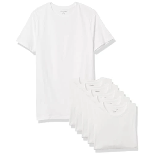 Offerta a tempo: Amazon Essentials Magliette Intime Girocollo in Cotone a Vestibilità Aderente Uomo, Confezione da 6, Bianco Maniche Corte, XXL - 29% da 25.50 € a 18.16 €