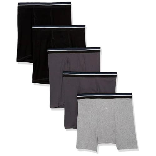 Zeitlich begrenztes Angebot: Amazon Essentials Herren Atmungsaktive Boxershorts aus Baumwolle, ohne Etikett, 5er-Pack, Schwarz/Kohlegrau/Grau Meliert, XXL von 22.40 € auf 22.40 € (0.00% Rabatt)