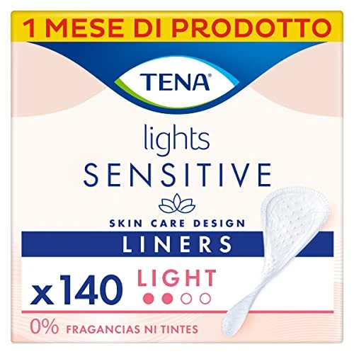 Beperkte aanbieding: TENA Discreet Lights Sensitive Light - Incontinentiebeschermers - Onverwachte urinelekkages - 5 verpakkingen van elk 28 stuks = 140 anatomisch ademende lippenstift van 17.88 EUR naar 17.88 EUR (besparing 0%)