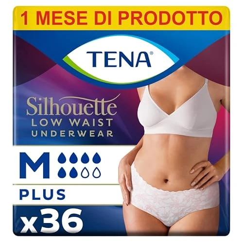 Offerta a tempo: TENA Silhouette - Mutandine a vita bassa, assorbenti, per perdite urinarie, elasticizzate, monouso, per donna, Medium (M), 3 confezioni x 12 pezzi - 0.00% da 39.99 € a 39.99 €