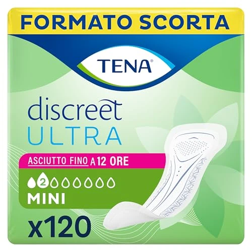 Limited-time offer: TENA Discreet Ultra Mini, 120 Incontinence Pads (20 x 6 Packs) Individually Wrapped, for Women with Light to Medium Bladder Weakness, Incontinence and Unpredictable Drips (Packaging May Vary) from 15.00 £ to 15.00 £ (save 0.0%)