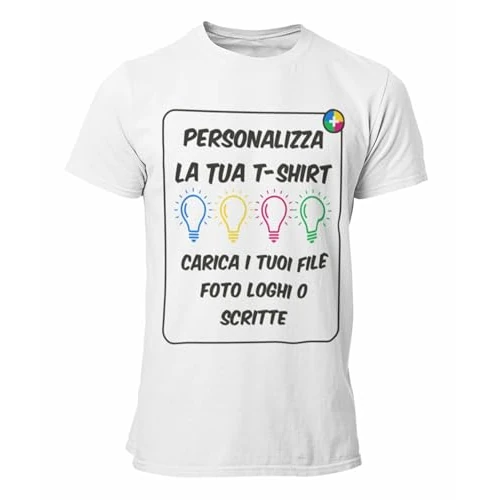 Offerta a tempo: bubbleshirt T-Shirt Personalizzata Uomo Bianca Taglia L – Maglietta Personalizzabile con Foto, Logo o Testo – Manica Corta - 0.00% da 15.90 € a 15.90 €