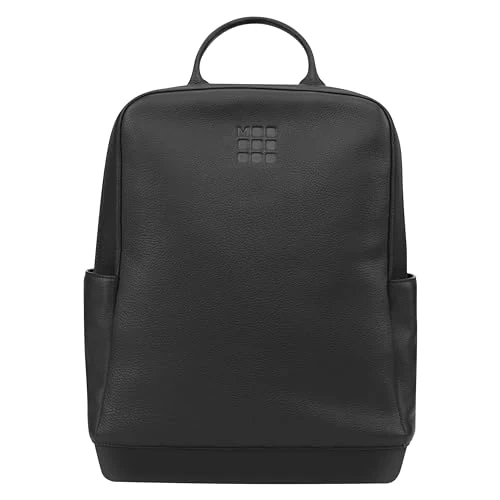 Moleskine Rucksack Classic Kollektion aus Leder, Rucksack für PC kompatibel mit Tablet, Laptop iPad bis zu 15", Größe 32 x 42 x 11 cm, Schwarz