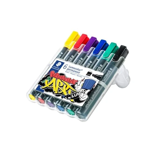 Offre limitée : Staedtler Lumocolor 350 - Etui Chevalet Staedtler Box 6 Marqueurs Permanents Pointe Biseau 2 À 5 Mm Assortis de 12.76 € à 12.76 € (0.00% de remise)