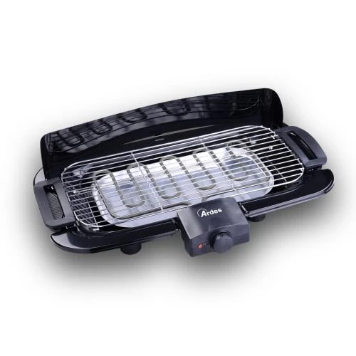 Limitiertes Angebot: ARDES - Elektrogrill Rauchfrei 2000 W Tragbarer elektrischer Balkongrill Grill für Innen- und Außenbereich Schwarze Farbe Modell AR1B02, Schwarz von 54.90 EUR auf 20.37 EUR (Spare 63%)