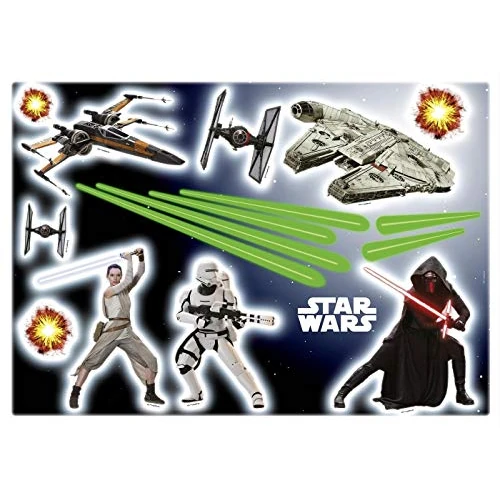 Zeitlich begrenztes Angebot: Komar Deco-Sticker STAR WARS | 50 x 70 cm | Wandtattoo, Wandbild, Wandsticker, Wandaufkleber, Millenium Falcon, T-65 X-Flügel, Rey, Kylo Ren, Kinderzimmer | 14029h von 11.99 € auf 11.99 € (0.0% Rabatt)