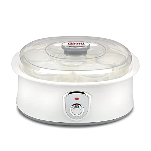 Oferta limitada: Girmi YG03 Yogurtera, 7 tarros de cristal de 180 ml, Luces de funcionamiento, 20 W, 42-50° C, blanco de 29.90 EUR a 21.99 EUR (ahorro 26%)