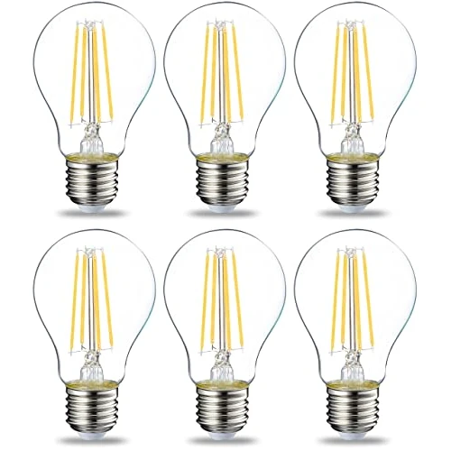Oferta limitada: Amazon Basics Bombilla LED E27 Edison, de 7 W (equivalente a 60 W), filamento transparente, no regulable, paquete de 6, CRI80 de 11.31 € a 11.31 € (ahorro 0.0%)