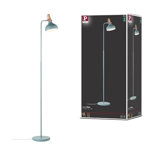 Paulmann 79654 Neordic Stehleuchte Juna max. 1x20W Stehlampe für E14 Lampen Standleuchte Softgrün/Kupfer/Holz Fluter 230V ohne Leuchtmittel