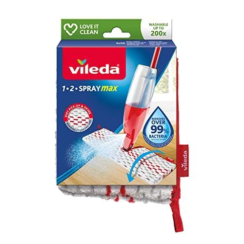 Offre limitée : Vileda Recharge 12 Spray Max, Paquet de 1, 100% microfibre, Recharge officielle compatible avec le balai 1-2 Spray Max de Vileda de 12.99 € à 11.51 € (11% de remise)