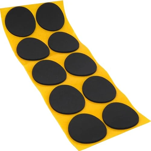 Adsamm® / 10 x self-adhesive anti-slip pads made of EPDM cellular rubber/ø 1.77'' (ø 45 mm) / Black/round / 0.098'' (2.5 mm) thick anti-slip glides