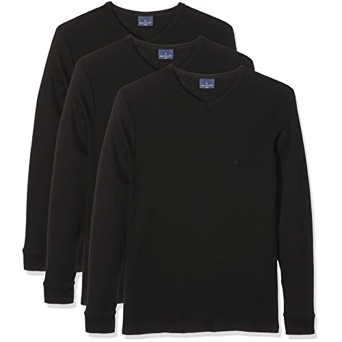 Navigare 114 (Pacco Da 3), Maglia intima a maniche lunghe Uomo, Nero, M confezione da 3