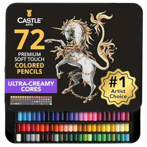 Oferta limitowana: Castle Art Supplies Zestaw 72 kredek do kolorowania | Kolorowe grafity premium z miękkim rdzeniem dla dorosłych artystów, profesjonalistów i kolorystów | W blaszanym pudełku prezentacyjnym z 219.99 zł na 219.99 zł (oszczędź 0.00%)