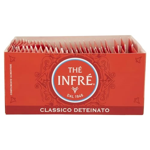 Thé Infré - Tè Classico Deteinato, Confezione da 50 Filtri. Gusto Ricco e Avvolgente, Aroma Inconfondibile, Senza Caffeina