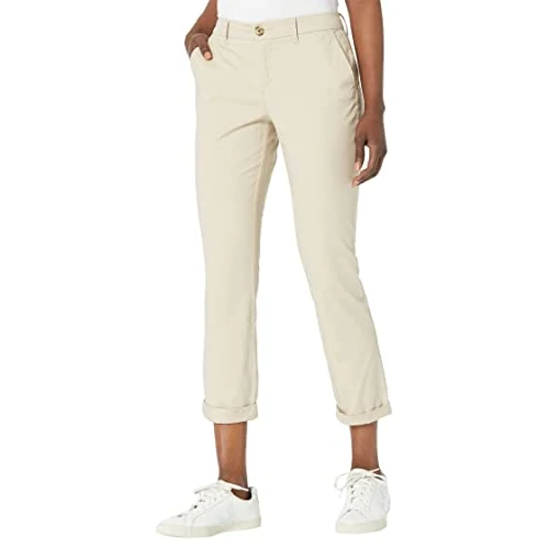Tommy Hilfiger Hampton Chino Pants Pantaloni Leggeri da Donna con vestibilità Comoda, Cachi 1., 52