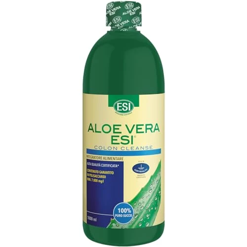 Offerta a tempo: ESI - Aloe Vera Succo Colon Cleanse, Integratore Alimentare con Liquirizia e Fos, Favorisce la Digestione e Protegge la Mucosa Gastrica, Senza Glutine e Vegan, 1000 Ml - 30% da 19.50 € a 13.63 €