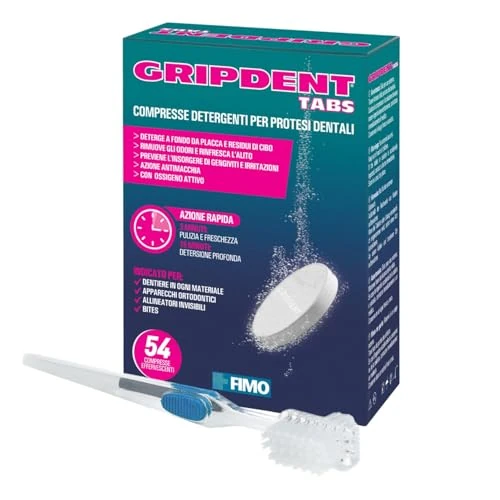 Gripdent Disinfectant Tablets and Cleaning Brush Free - 150 g