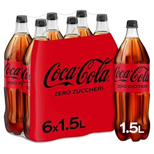 Offerta a tempo: Coca-Cola Zero Zuccheri – 6 Bottiglie da 1.5L — 45% da 11,98 € a 6,59 €