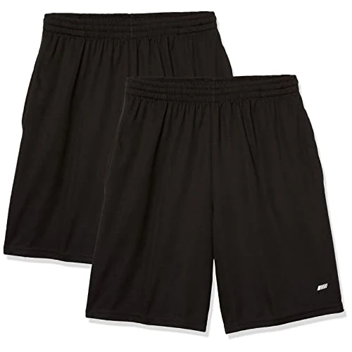 Amazon Essentials Men's Performance Tech korte broek met losse pasvorm (verkrijgbaar in grote en lange maten), Pack of 2, Zwart, S