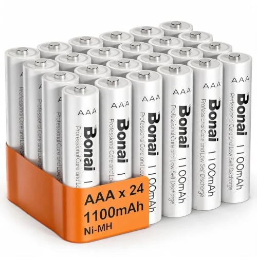 Offerta a tempo: BONAI 24 Batterie Ricaricabili AAA Ni-MH 1100mAh 1.2V Scorta Famiglia Pile Ministilo 1200 Cicli di Ricarica per Luci Solari Esterno Sensori Allarme e Dispositivi Professionali - 18% da 30.99 € a 25.26 €