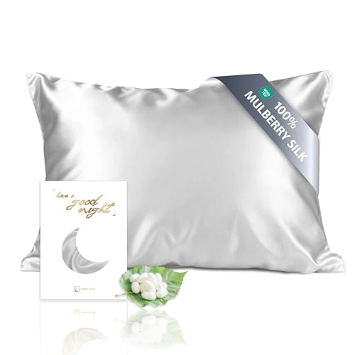Tijdelijke aanbieding: townssilk Kussensloop, 100% zijde, 19 momme, dubbelzijdig, met verborgen ritssluiting, zilver, 50 x 75 cm van 29.65 EUR naar 29.65 EUR (korting 0%)