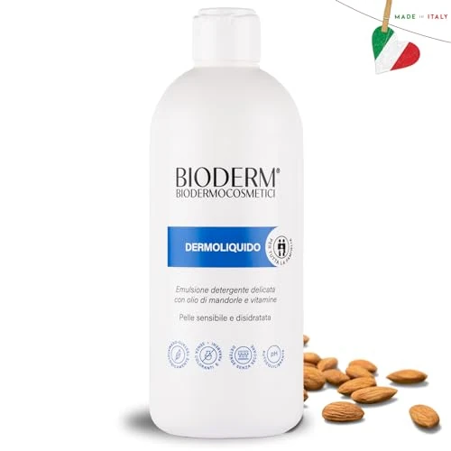 Bioderm Dermoliquido - Gentle Cleanser for Sensitive Skin and Intimate Hygiene - For Infant, Adult and Elderly Care - pH Auto-balancing and Moisturizing Body Wash - Parabens and Cruelty-Free - 500 ml