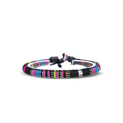 Offerta a tempo: Made by Nami Braccialetto Surfer Boho - Donna e Uomo - Accessori Fatti a Mano per Festa in Spiaggia - Etnico Hippie - 100% Impermeabile e Regolabile - Amicizia Ragazze (nero-rosa) - 0.00% da 5.99 € a 5.99 €