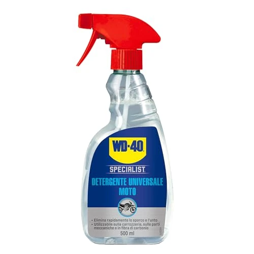 WD-40 - Specialist - Detergente Universale Moto - Pronto all’uso - Adatto per tutte le parti della moto - Adatto per fibra di carbonio, titanio, alluminio, acciaio, gomma, plastica - Spray 500ml