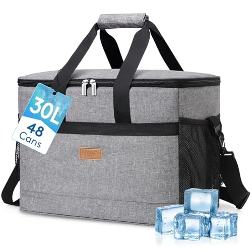 Offerta a tempo: Lifewit Borsa Frigo 30L, Borse Termica Morbida per Surgelati, Grande Borsetta Termiche Porta Pranzo per Uomini e Donne, Cooler Bag per Mare, Spiaggia, Viaggio, Campeggio, Barbecue, Grigio - 22% da 32.99 € a 25.64 €