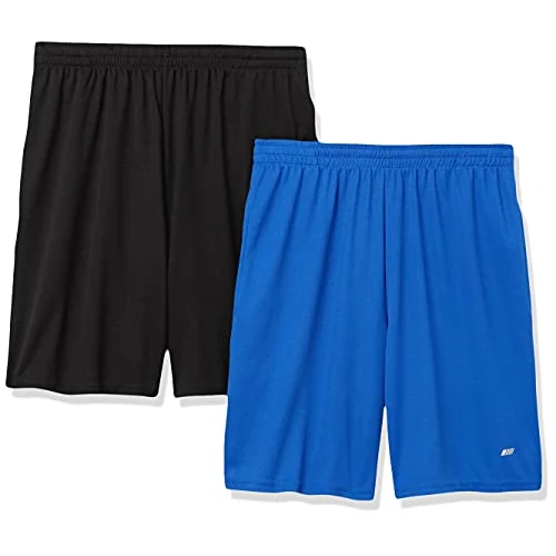 Offerta a tempo: Amazon Essentials Pantaloncini Sportivi da Basket, Traspiranti, Asciugatura Rapida, Vestibilità Ampia e Vita Elasticizzata Uomo, Confezione da 2, Blu Reale/Nero, XL - 5% da 18.59 € a 17.60 €