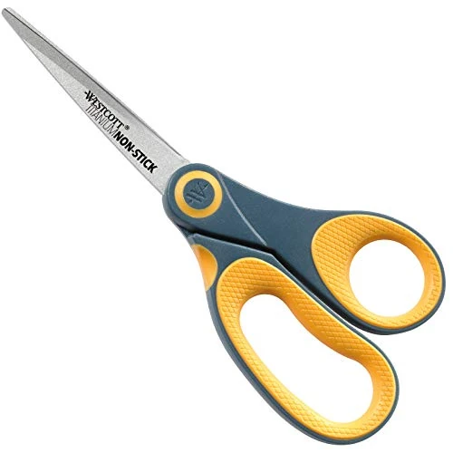 Offerta a tempo: Westcott E-33681 00 Forbici Softgrip in Nitruro di titanio Non Stick, grigio/giallo, 25 cm - 8% da 17.58 € a 16.24 €