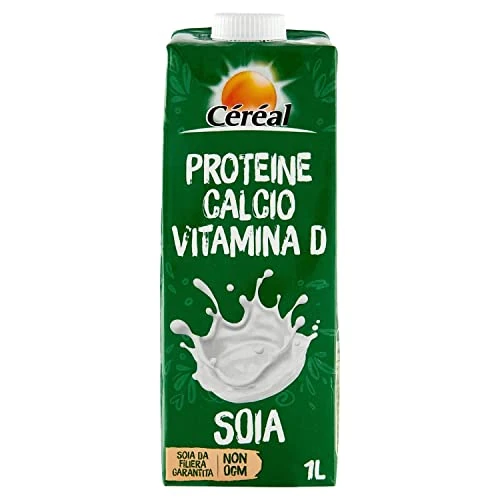 Céréal Bebida vegetal de soja, calcio y vitamina D, bebidas sin lactosa, con proteína vegetal de soja, 1 litro