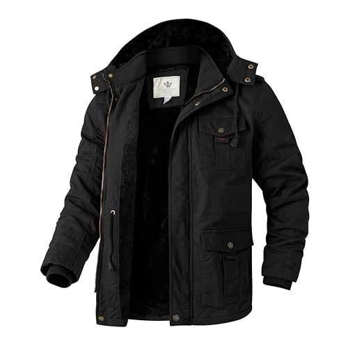 Limited-time offer: WenVen Men’s Winter Warm Parka Jacket Thickened Fleeced Lining Coat Windprooof Hooded Jackets Quilted Cotton Padding Mid-Length Casual Outerwear Coats Black M from 26.99 GBP to 26.99 GBP (save 0%)