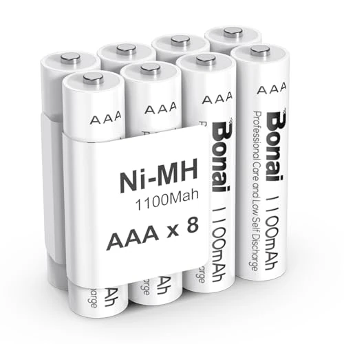 Beperkte aanbieding: BONAI AAA Batterijen Oplaadbaar, 1100mAh 1,2V Hoge Capaciteit AAA Ni-MH Oplaadbare Batterijen Lage Zelfontlading, 8 Stuk van 11.99 EUR naar 11.99 EUR (besparing 0%)