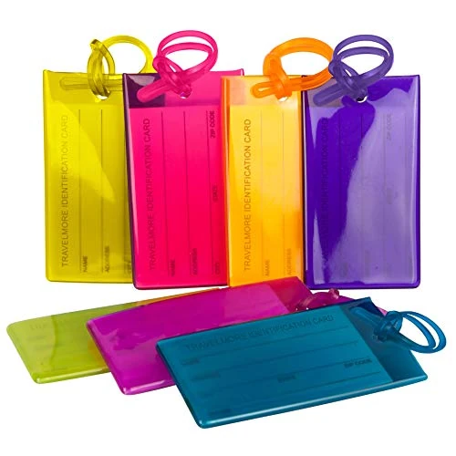 Offre limitée : Lot de 7 Étiquettes de Bagages | Étiquettes pour Valises, Sacs à Dos, Sacs de Voyage, Sacs de Sport, Bagages Cabine et Plus | Flexibles & Couleurs Vives | Étiquettes de Voyage Multicolores de 8.99 € à 8.99 € (0.00% de remise)