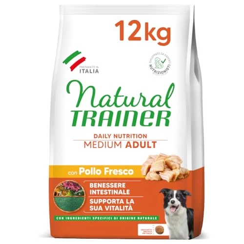 Offre limitée : Natural Trainer Medium Aliments pour Chiens Adultes avec Poulet - 12 kg de 63.59 EUR à 63.59 EUR (remise 0%)