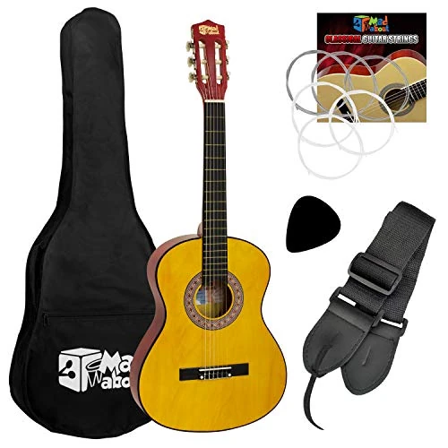 Offre limitee: Mad About CLG1-34-PACK Guitare classique espagnole taille 3/4 pour enfants - Naturel de 57.99 EUR a 52.14 EUR (economie 10%)