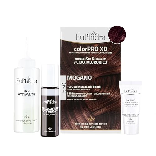 Offerta a tempo: Euphidra - ColorPro XD 550, Mogano, Colorazione Permanente con Acido Ialuronico, Idrata in Profondità, Garantisce un Colore Brillante, Intenso e Duraturo - 44% da 11.20 € a 6.27 €