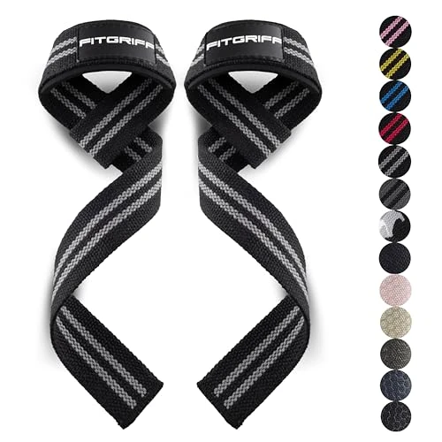 Offerta a tempo: Fitgriff® Straps Palestra - Fascette Sollevamento Pesi - Fasce, Cinghie per Stacchi, Gym, Lifting - Accessori Bodybuilding (Normale (oltre 16cm polso), Black/Grey) - 0.00% da 9.99 € a 9.99 €